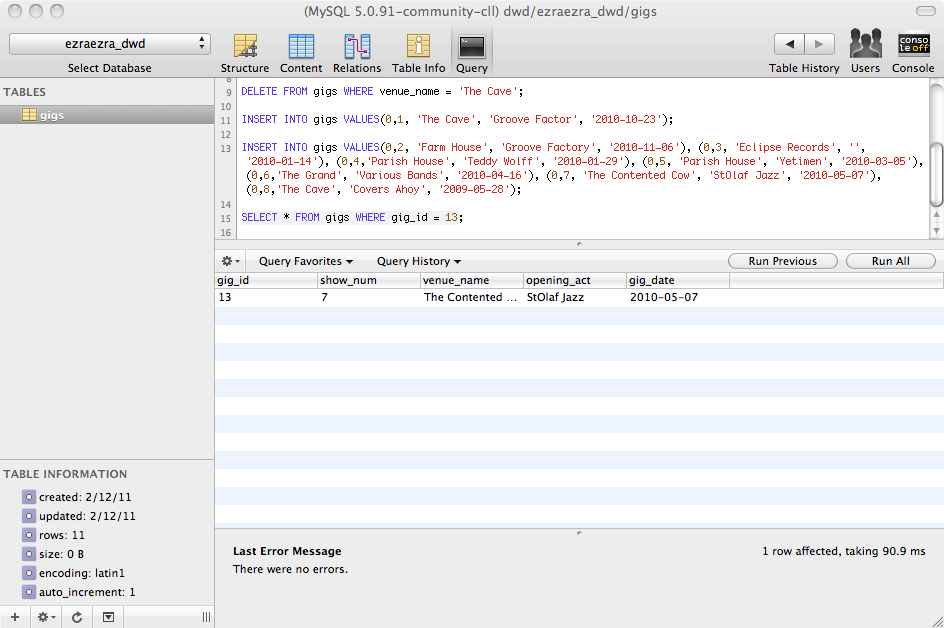 Intro to MySQL