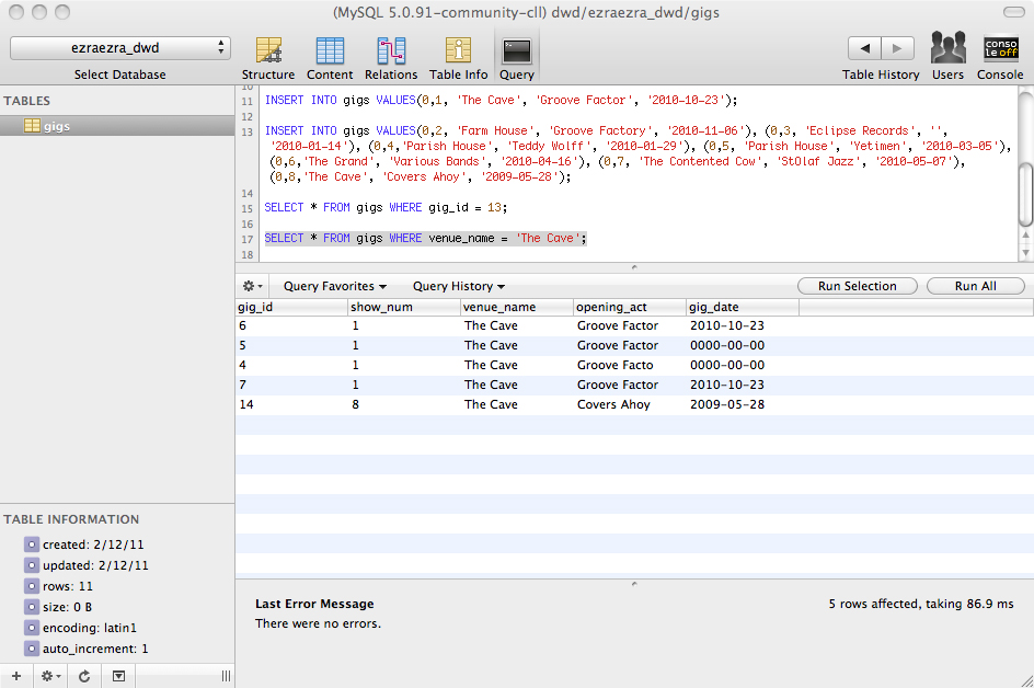 Intro to MySQL