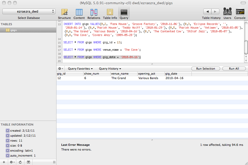 Intro to MySQL